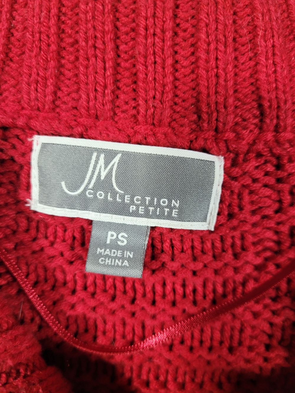 JM Collection Red Knit Toggle Teddy Jacket - Picture 2 of 4